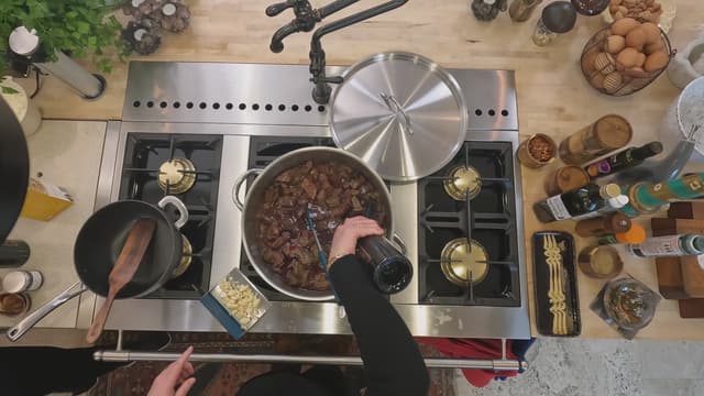 S01:E09 - Red Wine Beef Stew Over Polenta