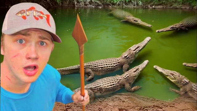 S03:E15 - I Survived 24 Hours in Alligator INFESTED Water!