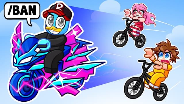 S01:E11 - Admin Speedrunner vs. Hunters in Roblox Bike Obby!